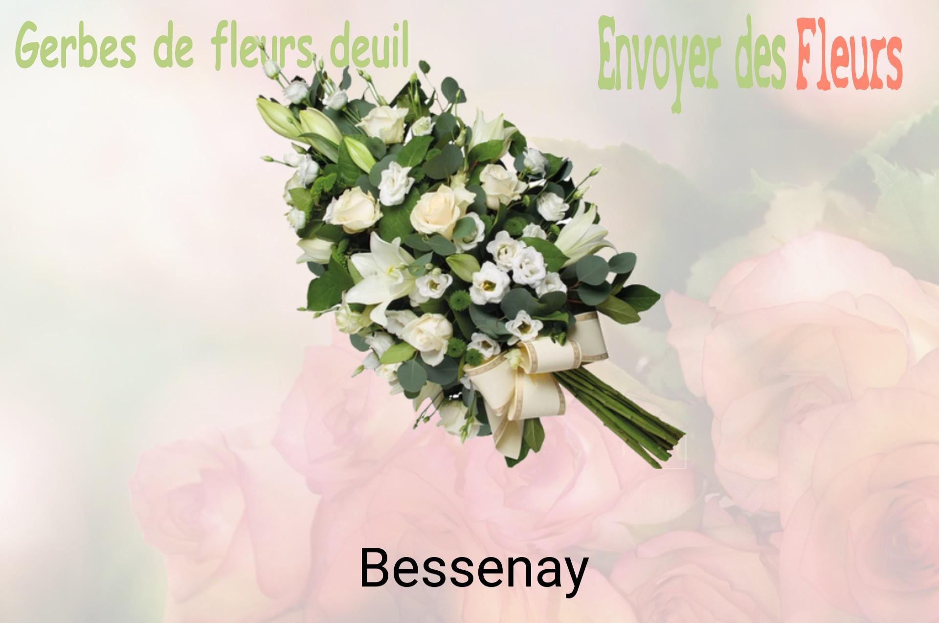 Gerbe de fleurs de deuil livrée à Bessenay
